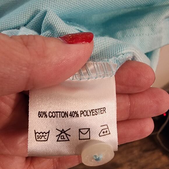 Fish Hippie Co. Mens Polo Shirt Large Aqua Golf Preppy Outdoors Casual Bright - Picture 8 of 9